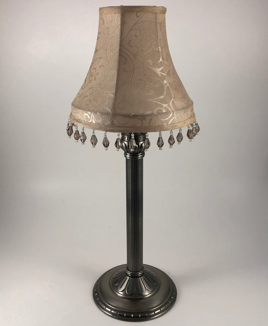 P8951 - Medici silver tapered lampshade and candle holder 10.5"