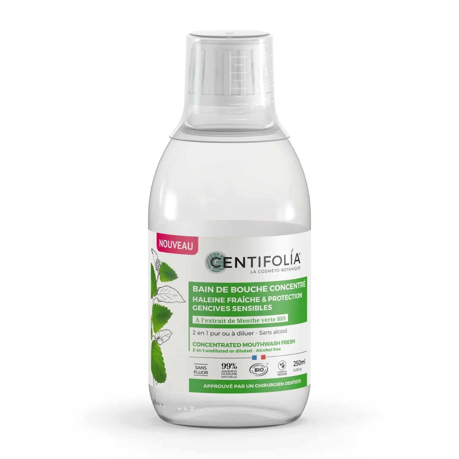 Bain de bouche concentré menthe 2-en-1 - bouteille