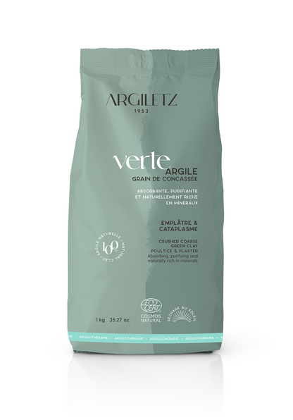 Emballage de l'argile verte grain de concassée de marque Argiletz disponible dans la boutique virtuelle de Red Point