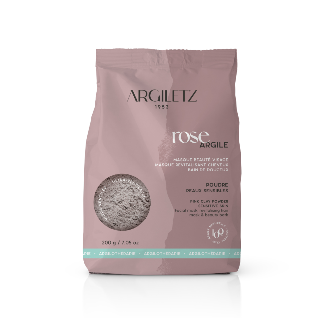 Emballage de l'argile rose ultra ventilée de marque Argiletz disponible dans la boutique virtuelle de Red Point