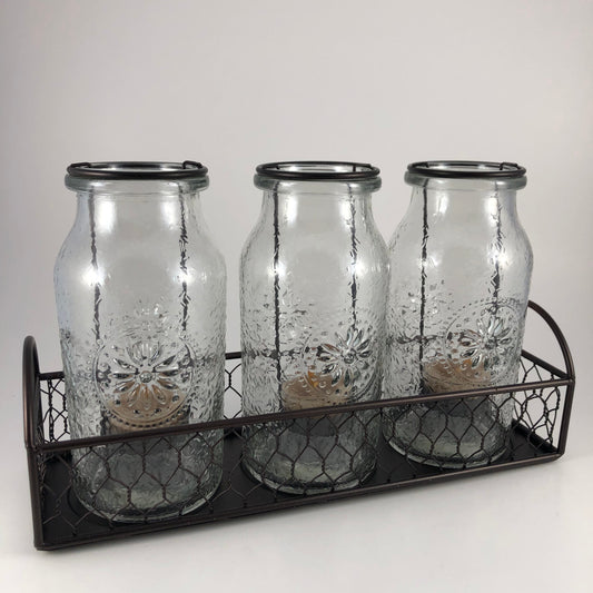 P93274 - Set of vintage milk pot tealight holders